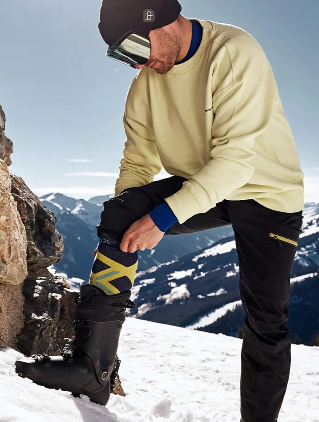 Merino Skiing compressiesokken heren